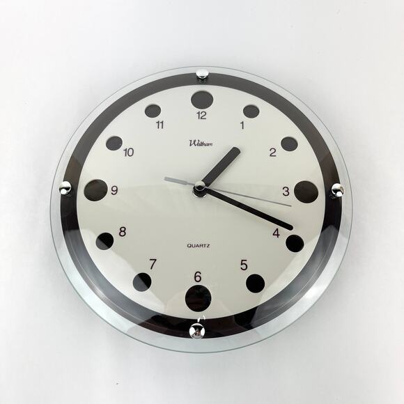 Waltham Quartz Wall Clock Vintage Minimalist - Picture 2 of 6